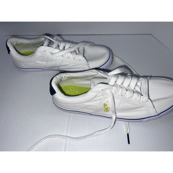 Ralph Lauren Sayer Sneakers POLO White/Blue Size Size 7 RF104092 - Picture 9 of 10